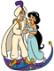 Aladdin, Jasmine on flying carpet