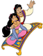 Aladdin, Jasmine on flying carpet