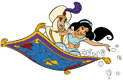 Aladdin, Jasmine on flying carpet