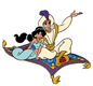 Aladdin, Jasmine on flying carpet