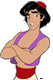 Aladdin with arms crossed