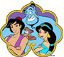 Aladdin, Genie, Jasmine, Abu