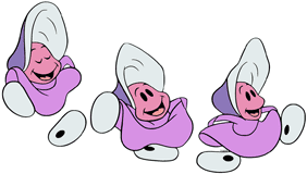 Oysters running cheerfully together