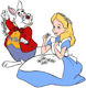 Alice, White Rabbit making daisy chains
