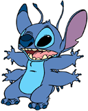 Alien Stitch with his arms out