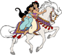 Aladdin, Jasmine riding horse