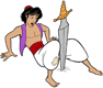 Aladdin's close call with a sword