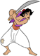 Aladdin wielding a sword