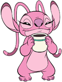 Angel drinking hot cocoa