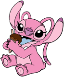 Angel licking an ice cream cone