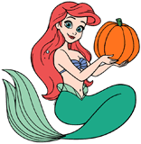 Ariel holding a pumpkin