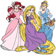 Ariel, Rapunzel, Cinderella