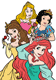 Ariel, Belle, Aurora, Snow White