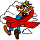 Goofy in an airplane