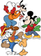 Mickey, Goofy, Donald snowball fight