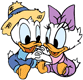 Baby Donald and Daisy on a farm