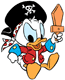 Baby Donald dressed as a pirate