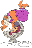 Baby Hercules in his crib with his father Zeus