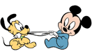 Baby Mickey, Pluto playing