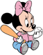 Baby Minnie playing baseball