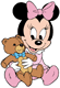 Baby Minnie with her teddy bear