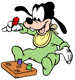 Baby Goofy playing with blocks