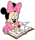 Baby Minnie reading