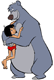 Baloo, Mowgli hugging