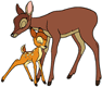 Bambi and his mother embracing