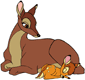 Bambi with his mother