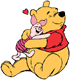 Pooh, Piglet hugging