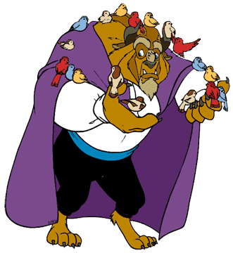 Beast with birds all over him