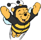 Winnie the Pooh as a flying bee