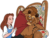 Belle tending to Beast's wounds