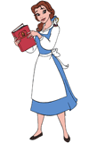 Belle reading a book with Chip on her shoulder