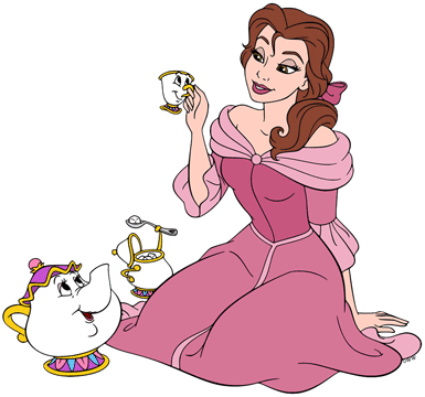Belle waving to her father Maurice