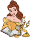 Belle, Lumiere reading book