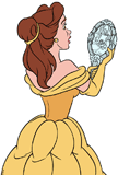Belle looking into the magic mirror