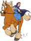 Belle riding Philipp