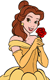 Belle holding a rose