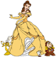 Belle, Lumiere, Chip, Cogsworth
