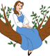 Belle sitting on tree branch