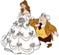 Maurice walking Belle down aisle