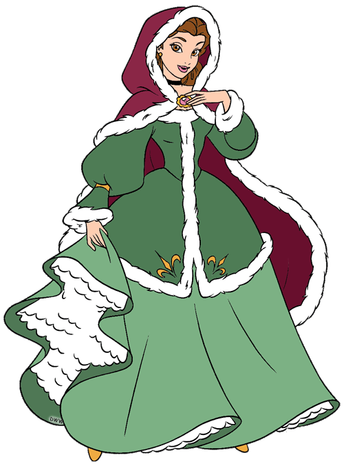belle christmas dress cartoon Belle in Christmas outfits #waltdisney #disney #disneyclassic #disneyprincesses #christmas
