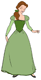 Belle in her green dress