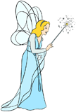 Blue Fairy with her wand