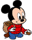 Baby Mickey picking acorns