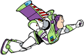 Buzz Lightyear flying - side view