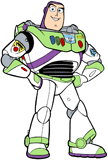 Buzz Lightyear standing tall with arms akimbo