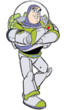 Buzz Lightyear with his arms crossed